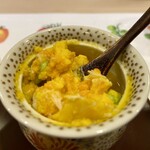 うを徳 - 北海道の栗マロン南瓜＆噴火湾の蟹と枝豆の茶碗蒸し