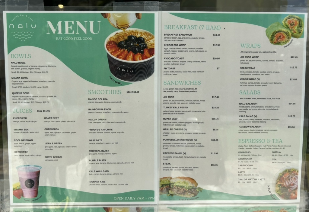 メニュー写真 : Nalu Health Bar & Café WAIKIKI - ワイキキ/ハワイ