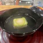 日本料理 一会 - 自家製胡麻豆腐とメロンの薄切り椀