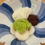 日本料理 一会 - 白玉　ずんだ　あんこ　クリーム