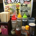 日の出らーめん - 薬味たちとうんちく