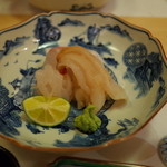 赤坂 詠月 - ③お造り（本ミル貝・白海老・明石の鯛） 2014.4.1X