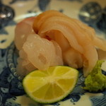 赤坂 詠月 - ③お造り（本ミル貝・白海老・明石の鯛） 2014.4.1X