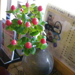 山茶花 - お席にあった花瓶