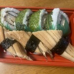 サカナ・クーテ - 国産鯖広島菜巻き＆煮穴子握セット　税込864円