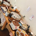 バイキングレストラン 農  - お味噌汁・かしわ飯・白飯・和牛ビーフカレー・生玉子