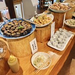 バイキングレストラン 農  - 焼き、揚げ、蒸し料理
他には塩さば、筑前煮も。