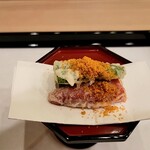 馬車道 大かわ - 万願寺唐辛子のカラスミかけ