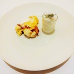 オーベルジュ・ド・リル ナゴヤ - 「ライムのクレープスフレ モヒートのグラニテ　レモンバームのクリスタリゼ」暖かな クレープスフレがふわっふわ で、中のクリームと一緒に、とても美味しく頂きました。