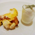 オーベルジュ・ド・リル ナゴヤ - 「レモンバームのクリスタリゼ」レモンバームの風味がする 美味しいシャーベットです。