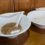 春日遅遅 - 琥珀煮干　和え玉鶏油ハーフ　ごちそうさまでした