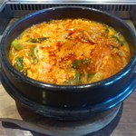 さんか亭 - 【2014年02月】鍋焼き辛ラーメン＠850円。