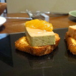 レストランユニック - 鴨のフォアグラのテリーヌとマンゴーチャツネ自家製ブリオッシュ添え1,760円
