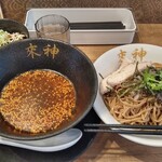 一途一麺 來神 - 甘辛冷やしつけそば大盛(夏季限定)+マヨチャーシュー丼