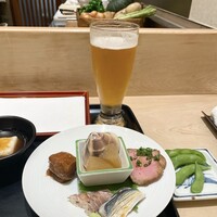 てんぷら 近藤 - 前菜と恵比寿ビール