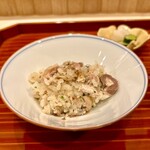 日本料理 かしづき - 秋刀魚と舞茸天麩羅の炊き込みご飯　