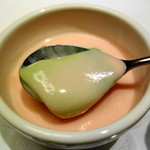 レストラン・セン - 桜色のカリフラワーのスープとほうれん草のフラン