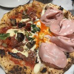 ピッツェリア・アッソ・ダ・ヤマグチ 中崎町店 - ナス＆サラミ＆燻製モッツァレラと…トリュフペースト＆ハム＆高級半熟玉子