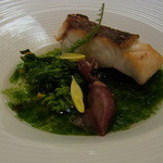 オトワ レストラン - 和歌山県産の真鯛と鹿沼産の菜の花、沼津産生海苔のナージュ