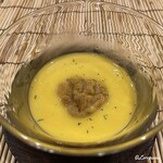 御料理 寺沢 - 玉蜀黍の摺り流しと生海胆