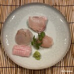 御料理 寺沢 - 星鰈と真鯒と鮃の味比べ