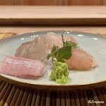 御料理 寺沢 - 星鰈と真鯒と鮃の味比べ