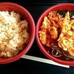 浜のかきあげや - かき揚げそばと炊き込みご飯のセット(2014.4)