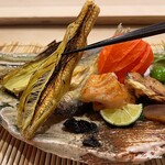 御料理 寺沢 - 幼雌穂焼に喜知次焼に無花果の田楽