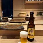 鮨 奥 - エビスビール（中瓶）