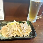 かみや - シャブ皿と生ビール