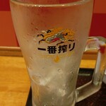 驛麺家 - 大レモンサワー(700ml)を飲み終えると…。結構氷が多かった(苦笑) (2024.09.10)