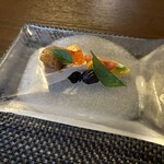 262464872 - 先付け、トマトムースと泡醤油(o^^o)