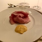 262502562 - 神田老闆自ら切り分けてくれたバイシンケンに舌鼓を打ち（オプションにして要予約）