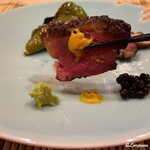 御料理 寺沢 - アナグマの炭火焼を和芥子で