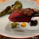 御料理 寺沢 - アナグマの炭火焼