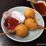 中華園 - 2014.4.12(土) えっ、1年振り？の中華丼600円、炒飯600円、エビ揚げ焼売、チーズボール等