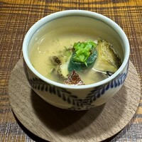 十皿 - 松茸のロワイヤル　蒸し鮑