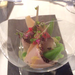 リストランテ・ホンダ - こういう時に黒のナプキンを敷くのも心が行き届いている、ということですね