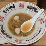 NIBOSHI MANIA - 銀鱗鮭鮮魚煮干蕎麦の底に残ったスープ