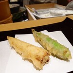 天冨良 麻布よこ田 - ヤングコーンとオクラも美味しい