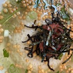 里芋と蜂蜜 - 梅茶漬けに出汁を注ぎました