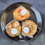 夢の手づくりshop - BAKED GOODS nanaさんのマフィン(グレープフルーツチーズ、紅茶りんご、チョコチップ)