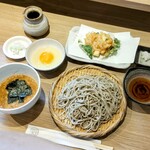 江戸そば マルノ - とろろ大盛り＆かき揚げ