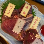 大衆酒場百萬馬力 - 馬刺し五点盛り合わせ(1人前)