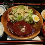 自家製ハンバーグ(200g)ランチ (税込)1,000円 ※拡大 (2024.09.11)