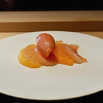 蒼菓 - 福島県 古山果園 桃“さくら白桃・黄貴妃” 大石早生 “プラム”のソルベ