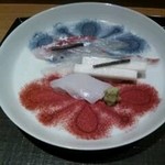 剣先いかと鯛と平目のお造り