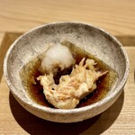 日本橋 蕎ノ字 - 車海老頭② 天つゆでいただくのも合いますね♡