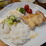 キッチン ブルー グローブ - 再びワンプレート、