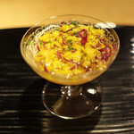 富小路 やま岸 - なんだっけ？　素麺みたいなの　器はバカラ